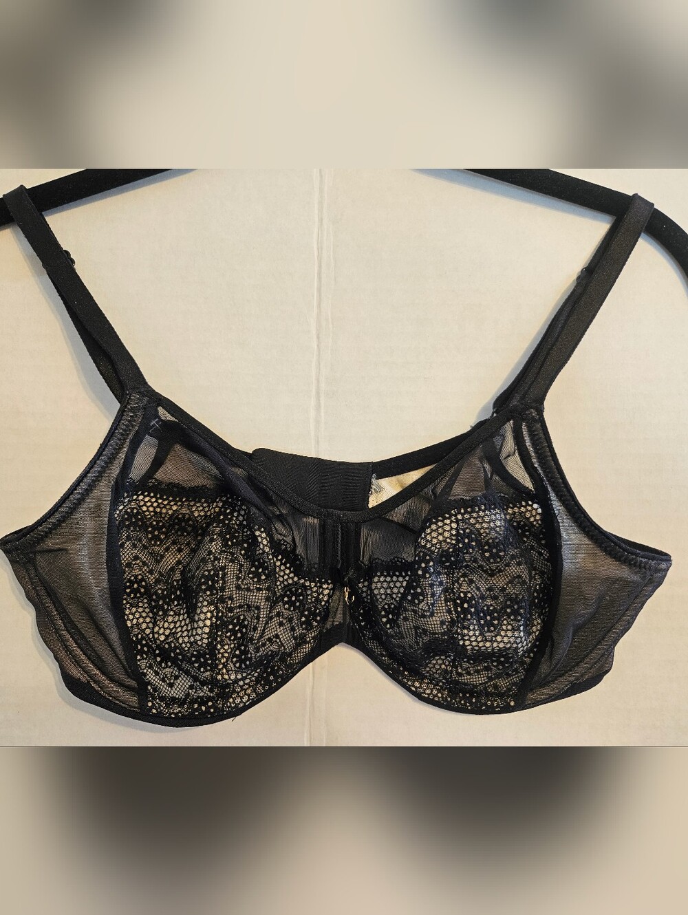 Chantelle Luxury Sheer Mesh & Lace Underwire Bra - Black 32C